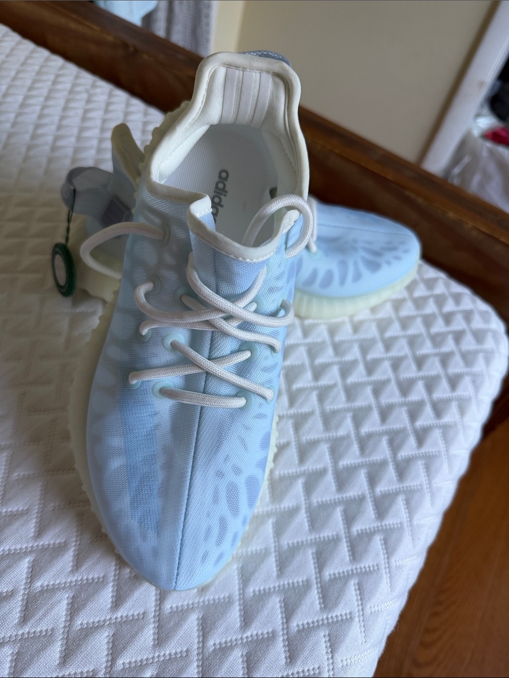 adidas  Light Blue and White Lace-Up Sneakers